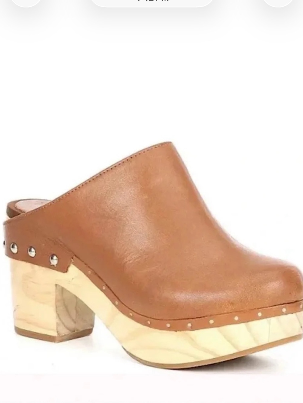 Chelsea & Violet | Jana leather/wooden heel clog